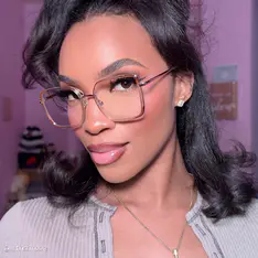 Square Light Brown Eyeglasses