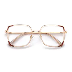 Square Light Brown Eyeglasses