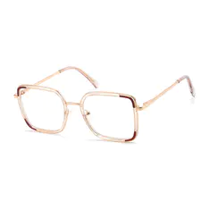 Square Light Brown Eyeglasses