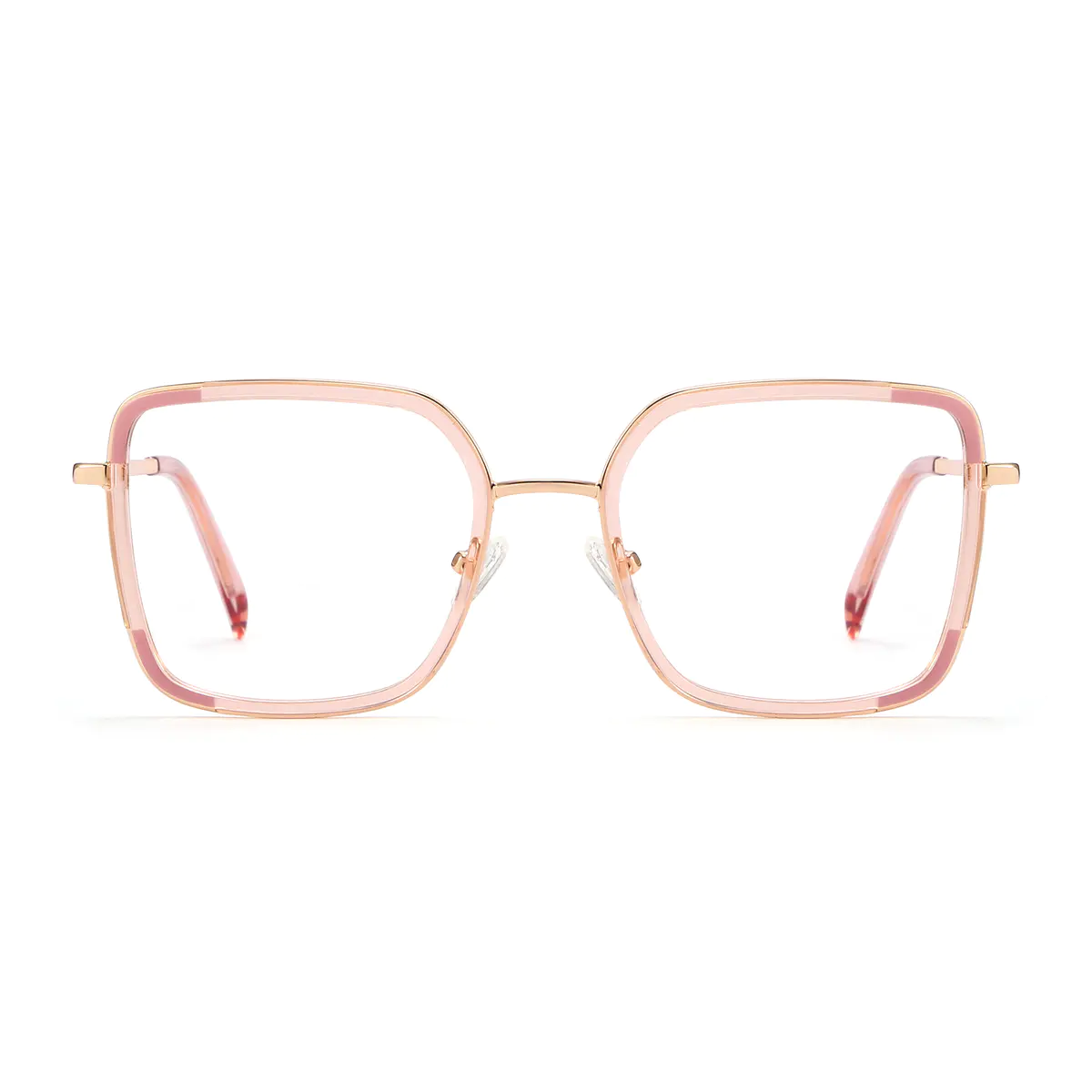 Square Transparent Pink Eyeglasses