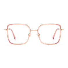 Square Transparent Pink Eyeglasses