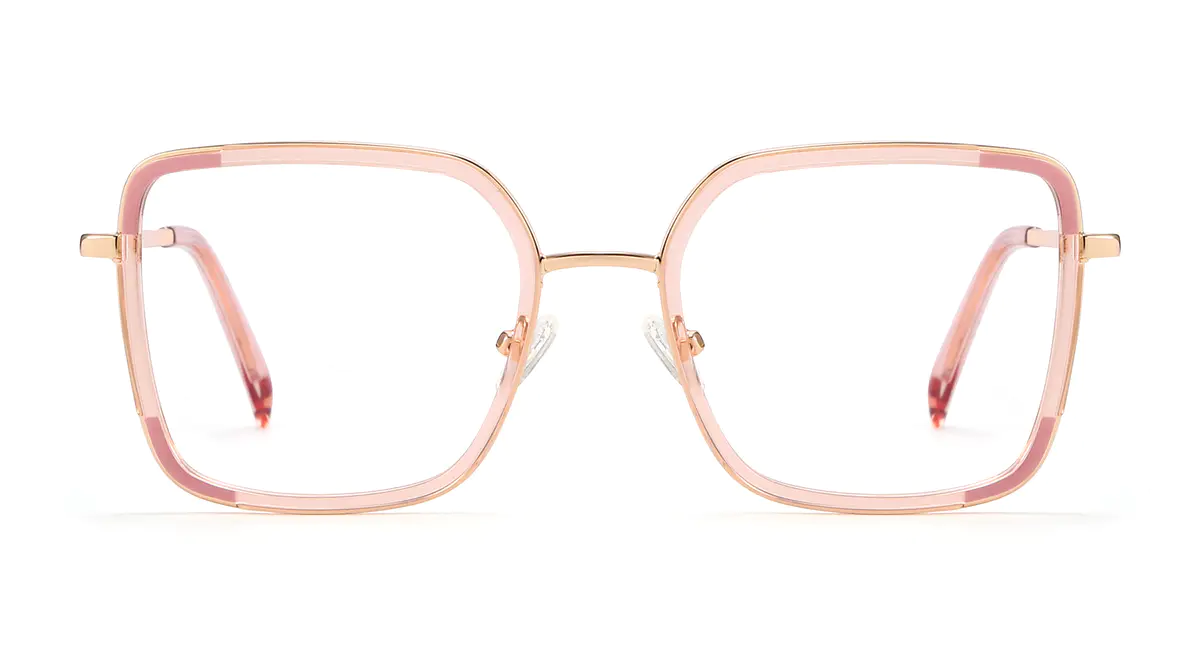 Square Transparent Pink Eyeglasses