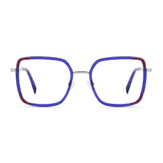 Square Transparent Blue Eyeglasses