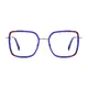 Square Transparent Blue Eyeglasses