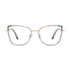 Cat-eye Transparent Gray Eyeglasses