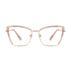 Cat-eye Transparent Pink Eyeglasses