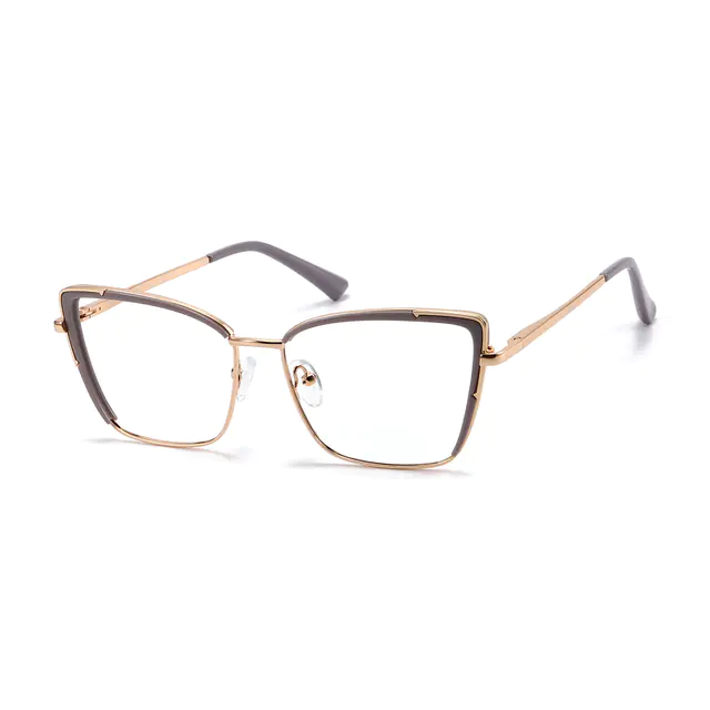Cat-eye Transparent Gray Eyeglasses