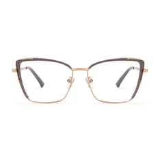 Cat-eye Transparent Gray Eyeglasses
