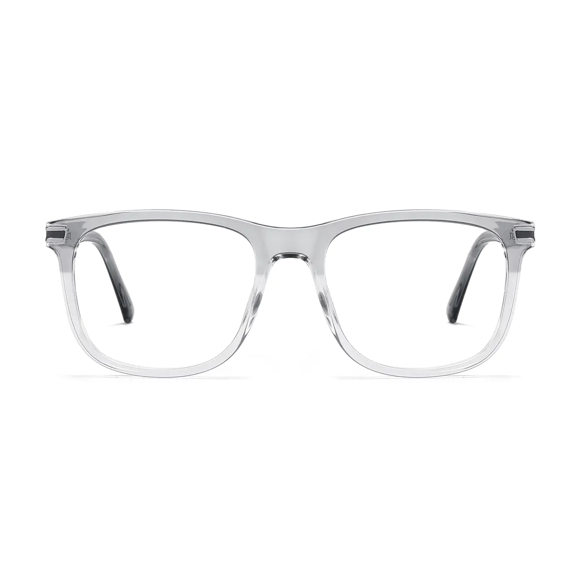 Square Transparent Gray Eyeglasses