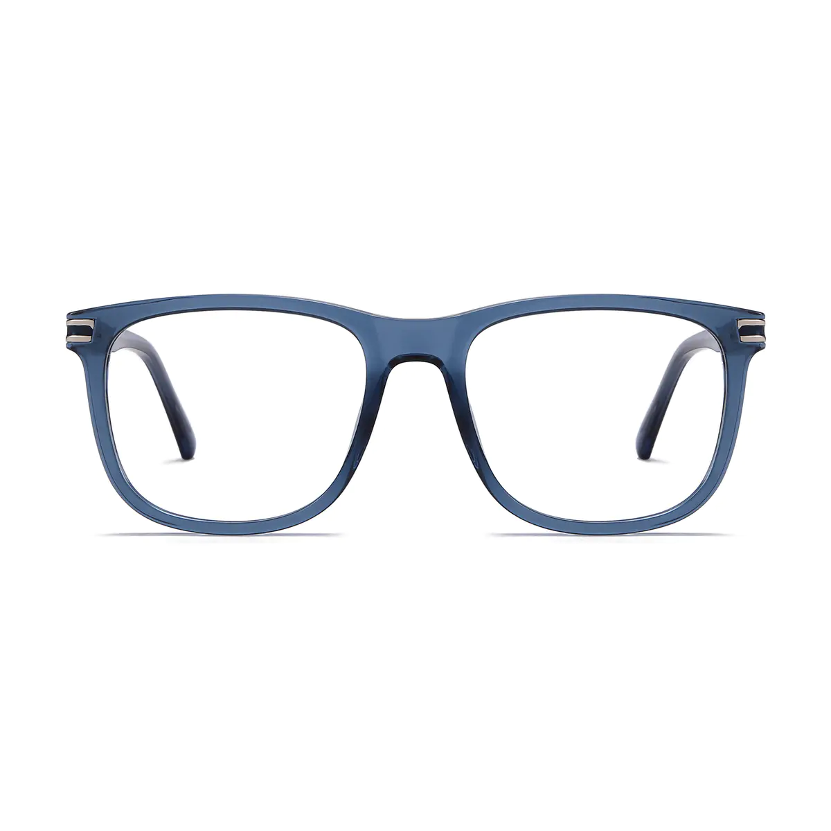 Square Transparent Blue Eyeglasses
