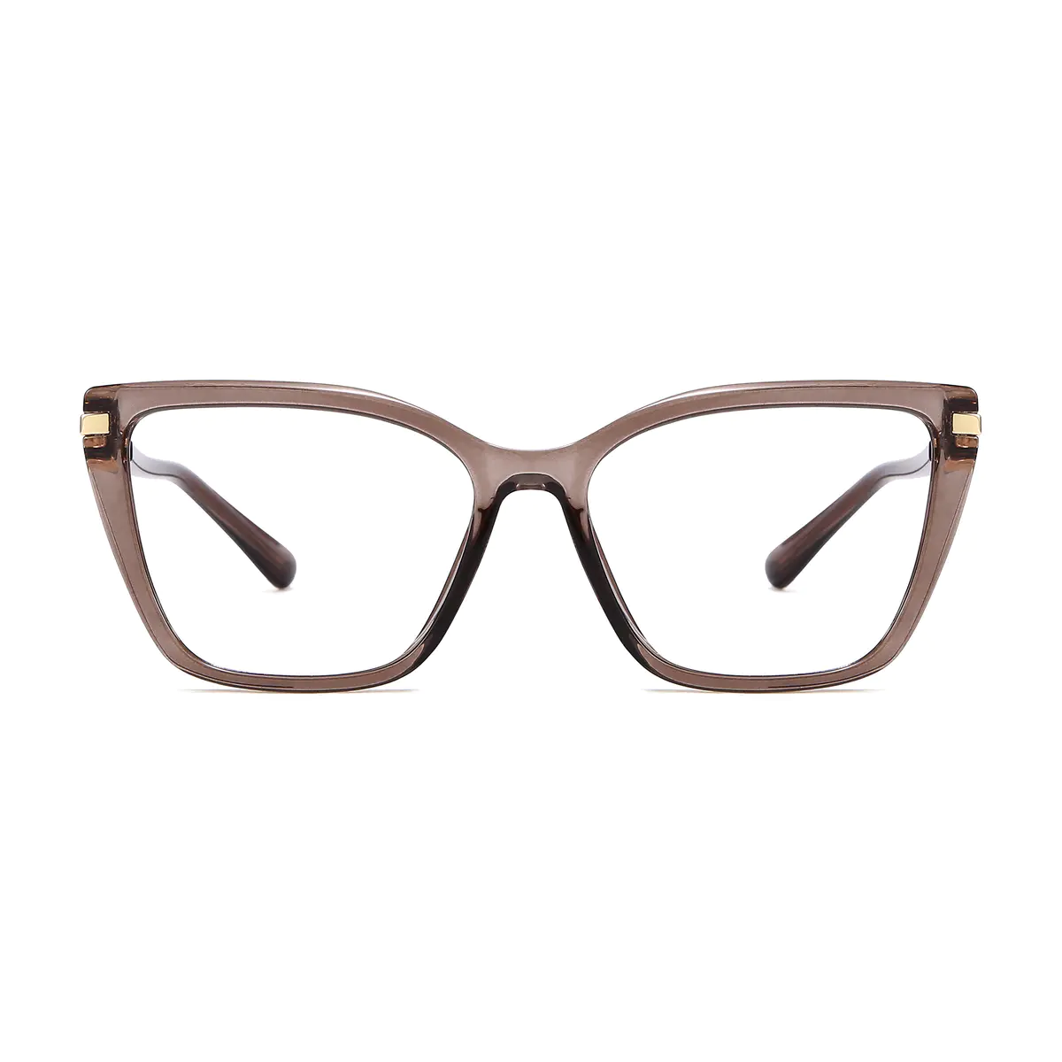 Square Transparent Gray Eyeglasses