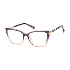 Square Transparent Amber Eyeglasses
