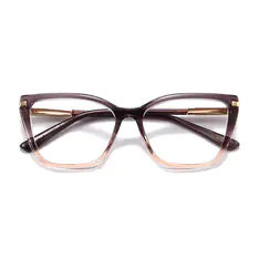Square Transparent Amber Eyeglasses