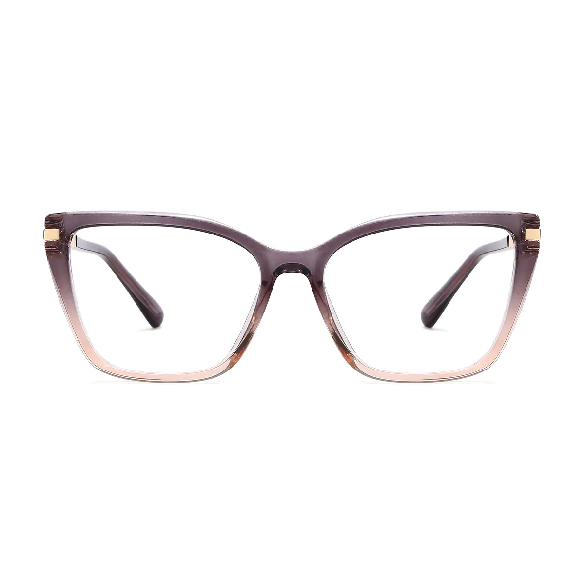 Square Transparent Amber Eyeglasses