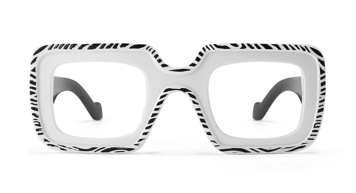 Square White/Black Eyeglasses