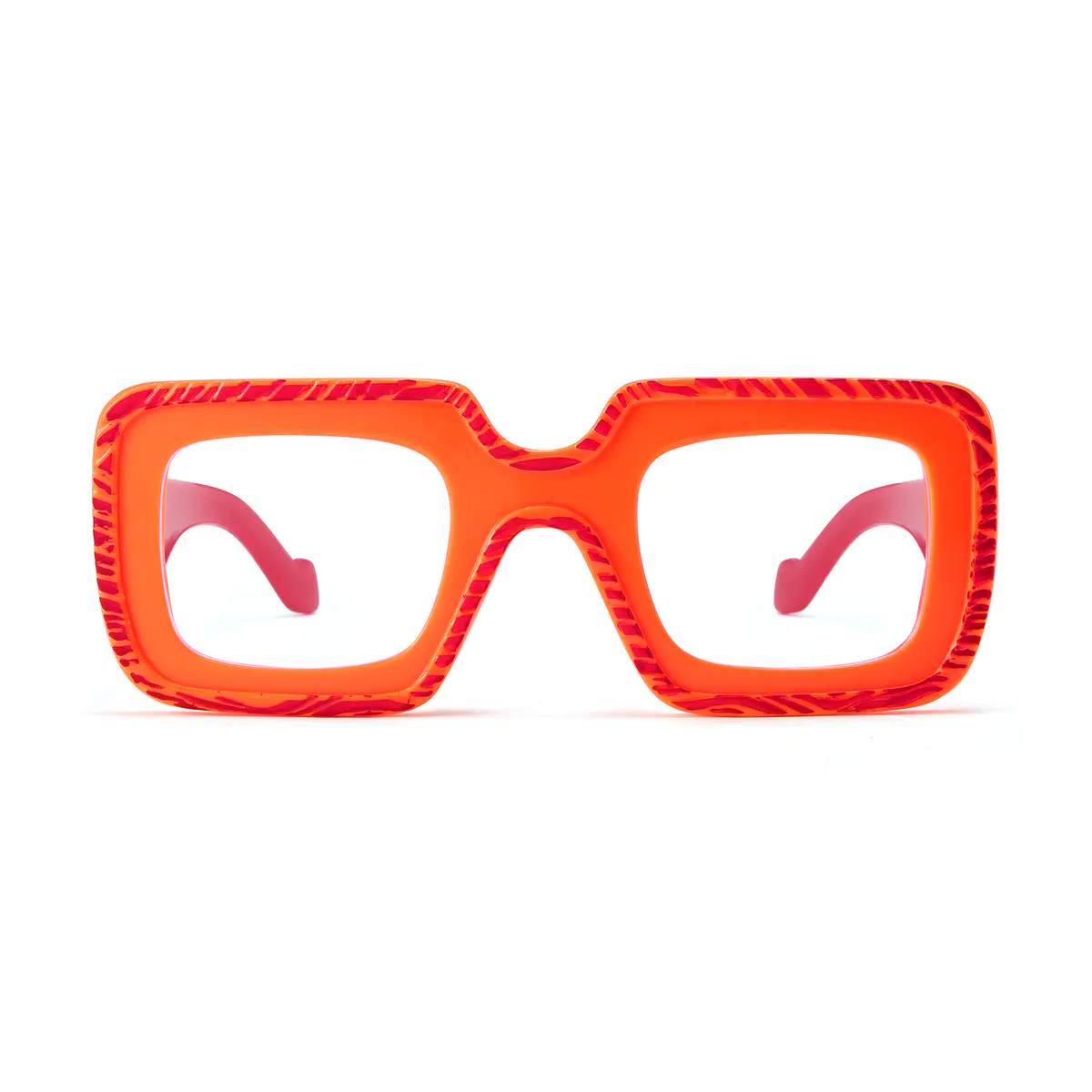 Square Orange Eyeglasses