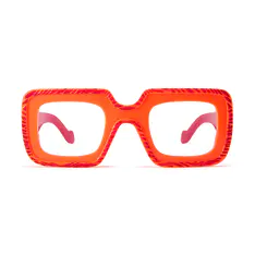 Square Orange Eyeglasses