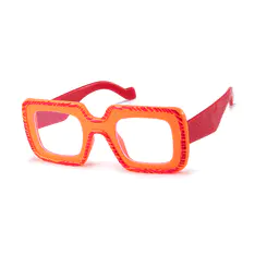 Square Orange Eyeglasses