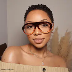 Aviator Light Brown Eyeglasses