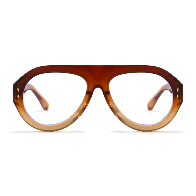 Aviator Light Brown Eyeglasses