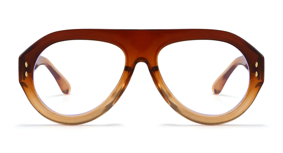 Aviator Light Brown Eyeglasses