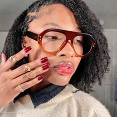 Aviator Light Brown Eyeglasses