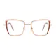 Square Light Brown Eyeglasses
