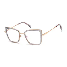 Square Transparent Gray Eyeglasses