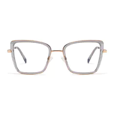 Cat-eye Transparent Gray Eyeglasses