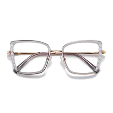 Square Transparent Gray Eyeglasses