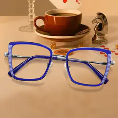 Square Blue Eyeglasses
