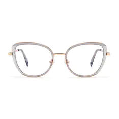 Cat-eye Transparent Gray Eyeglasses