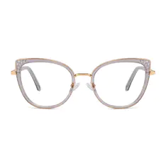 Cat-eye Transparent Gray Eyeglasses