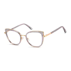 Cat-eye Transparent Gray Eyeglasses