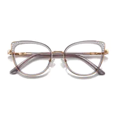 Cat-eye Transparent Gray Eyeglasses