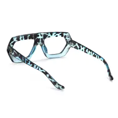 Geometric Tortoiseshell/Blue Eyeglasses