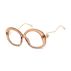 Oval Transparent Red Eyeglasses