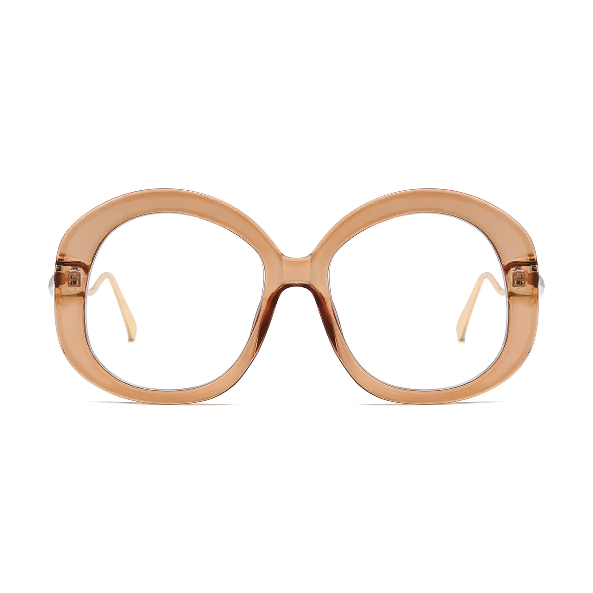 Oval Transparent Red Eyeglasses