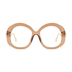 Oval Transparent Red Eyeglasses