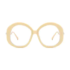 Oval White Eyeglasses