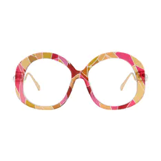 Oval Pink/Gold Eyeglasses