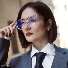 Cat-eye Tortoiseshell/Clear Eyeglasses