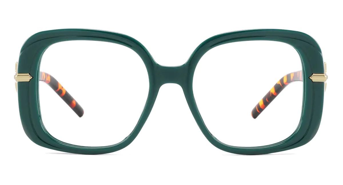 Square Green Eyeglasses