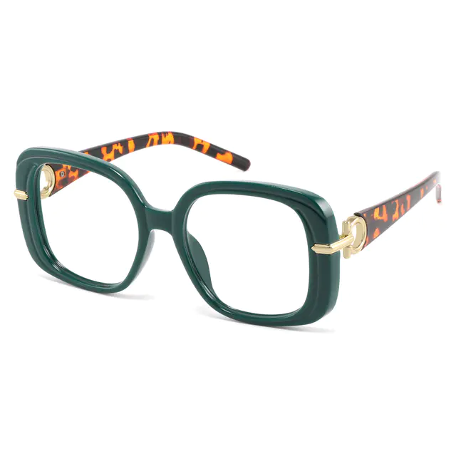 Square Green Eyeglasses