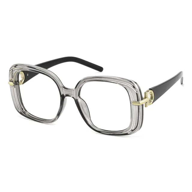 Square Gray Eyeglasses