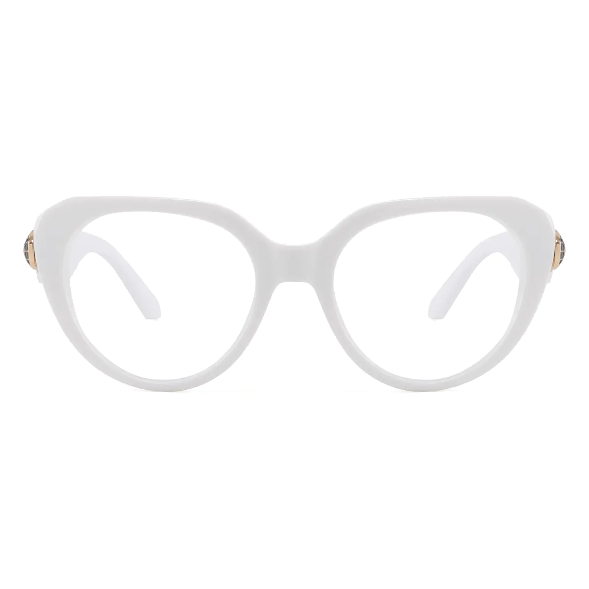 Cat-eye White Eyeglasses