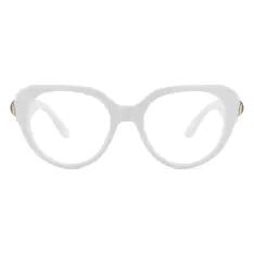 Cat-eye White Eyeglasses