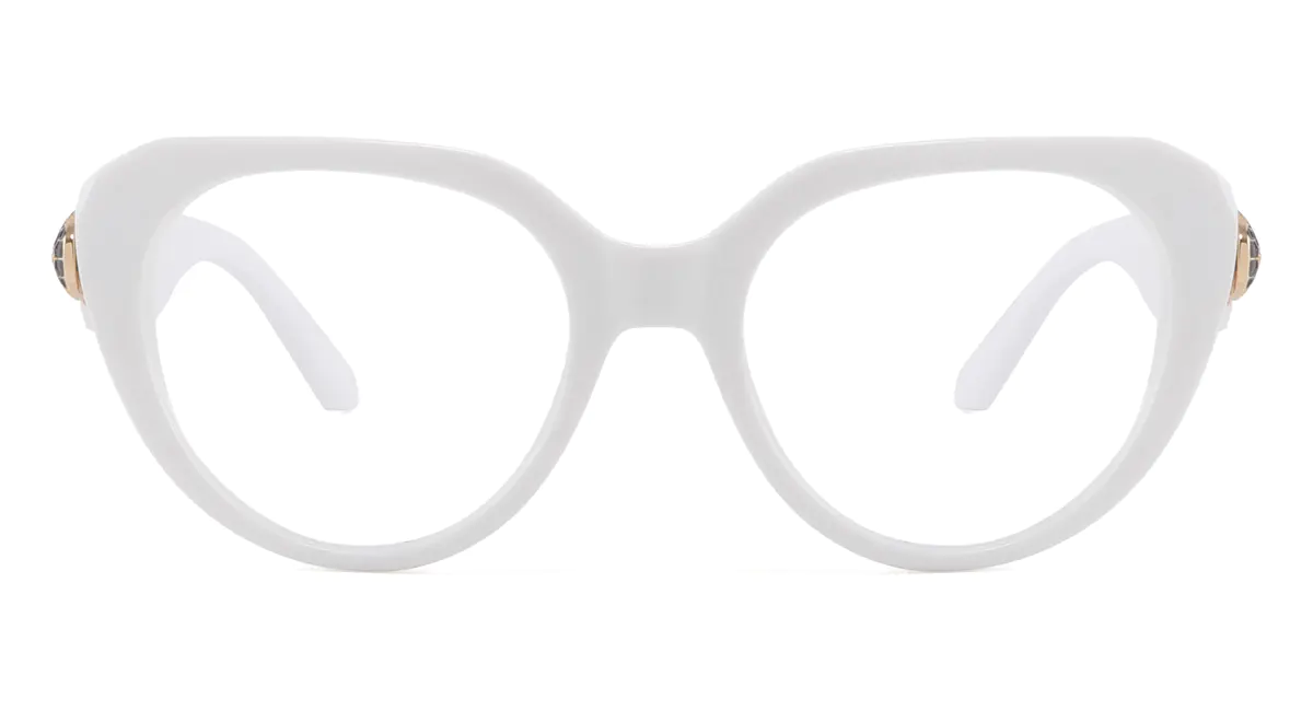 Cat-eye White Eyeglasses