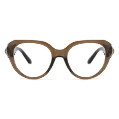 Cat-eye Transparent Brown Eyeglasses