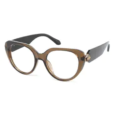 Cat-eye Transparent Brown Eyeglasses